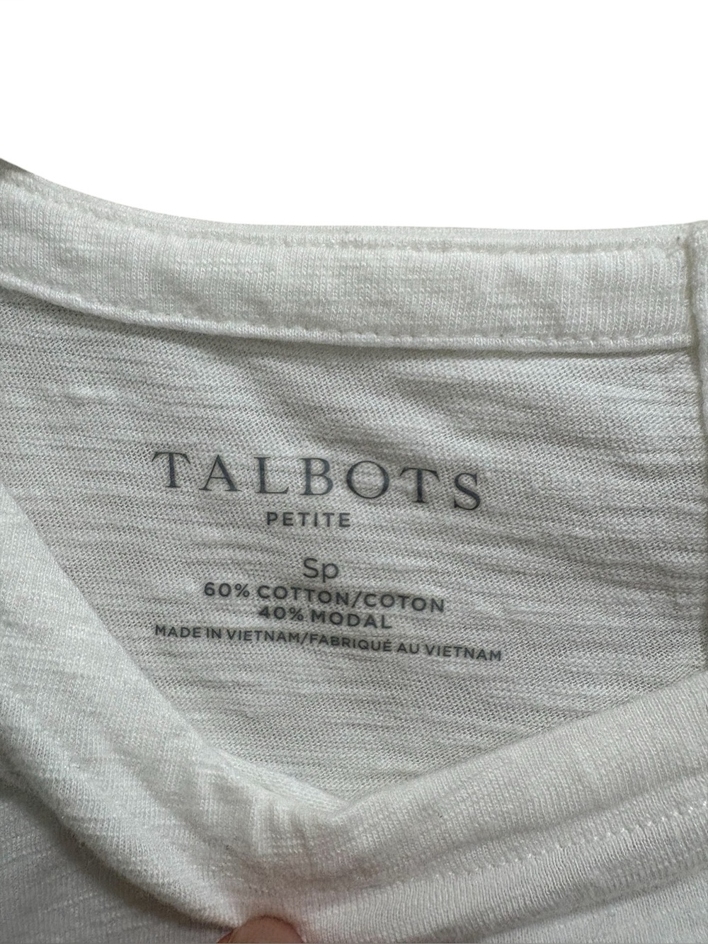 Talbots Petite white Short Sleeve Tee